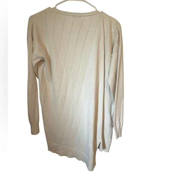 🌹VINCE CAMUTO V NECK ASYH HEM DROP NEEDLE SWEATER - Picture 4 of 5